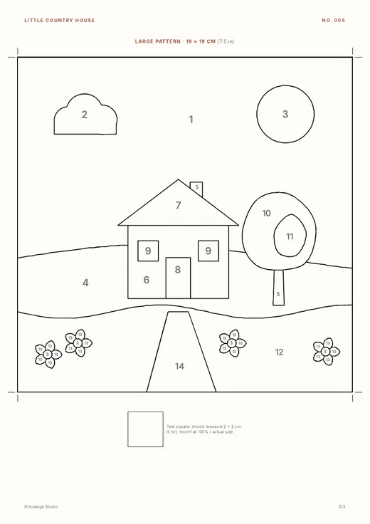 Numbered pattern page for Little Country House